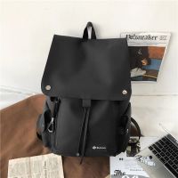 双肩包男日系ins时尚潮牌大容量休闲旅行背包潮酷校园书包大学生 黑色