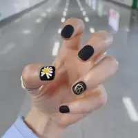 全系磨砂款美甲贴片指甲贴片假指甲片成品可拆卸指甲贴穿戴甲片贴 磨砂短方-雏菊