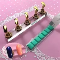 日本同款亚克力指甲托底座美甲磁铁练习架甲片托甲片展示架送粘泥 金棋练习架5个装+(送一小排粘土)