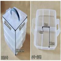 透明乐高收纳箱多层可拆卸手提组装积木玩具储物整理箱塑料收纳盒 透明 小三层