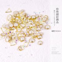 美甲珍珠饰品平底幻彩装饰钻大小混装配件立体日系半圆形美甲店用 网红款XY4121