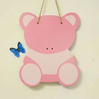 客厅卧室墙上装饰品挂件房间装饰品ins女生宿舍背景墙装饰物摆件 粉幸运熊(不含灯瓶)