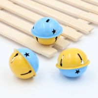 (10个)40mm双色星铃铛diy手工钥匙扣娃娃挂件手机挂件材料包 黄蓝色10个一包