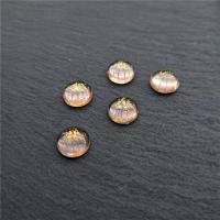 圆形金粉光面半圆贴片手工diy饰品配件古风时尚发簪镶嵌戒面材料 浅蜜桃 5mm 100颗