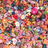 300个儿童卡通树脂贴片玩具发夹发圈可爱女孩diy手工奶油手机壳 E17全新款半斤