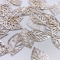 [100个装]古风花片树叶三片叶子配件diy头饰叶子配件 19号镂空树叶[ 白K 100个价]