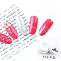美甲拉丝胶雕花画花甲油胶彩绘拉线指甲油蜘蛛胶DIY光疗拉线胶6色 01 白色