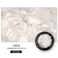 美甲小饰品贝壳石贝壳片美系超薄碎片混装铆钉水钻饰指甲装饰品 [贝壳片-SP228七彩白]