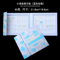 美甲简约专用打版160色展示板色卡本镶嵌式甲片指甲油胶色板样板 小清新蓝色玫瑰款60色
