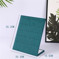 绒布耳环展示架首饰架耳钉耳环收纳板珠宝饰品摆摊道具展架展示板 耳钉板-绿色绒布(小号)