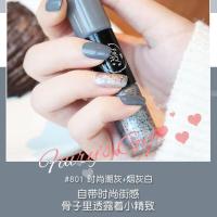 新款日韩流行ins双头指甲油不可剥免烤指甲油持久不掉色学生套装 801时尚潮灰+烟灰白