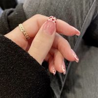 穿戴甲甜粉豹纹甲美甲贴片亮面甲片指甲贴片假指甲片穿戴美甲成品 甜粉豹纹-胶水款