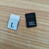 服装码标尺码标布标领标高密度号码标大小码唛尺码唛通用服装码标 黑布白字 XS 200个装