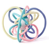 婴儿玩具可水煮牙胶0-6-12个月新生宝宝益智早教手摇铃可咬磨牙棒 曼哈顿球A