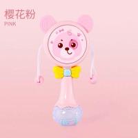 新生婴儿玩具0-3-6-12个月男女孩1岁半益智初生儿早教宝宝手摇铃8 [粉色]小熊[音乐波浪鼓] [一次性电池版]