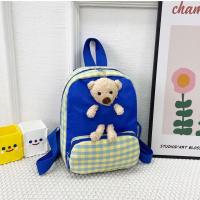 新款儿童包包幼儿园书包男女可爱卡通小熊双肩包出行背包轻便小包 小熊蓝色