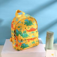滨斯熊个性印花恐龙书包透气减负儿童书包逛街小背包幼儿园小中班 小号[黄恐龙]1-2.5岁无挂件