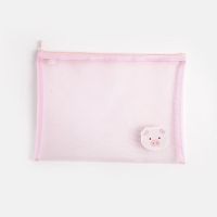 三年二班可爱少女文件袋a4学生用文件收纳袋档案袋文件拉链试卷袋 粉色 网纱文件袋:1件装