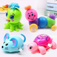 趣味会跑卡通上发条玩具上链男女孩婴宝宝儿童3岁上劲启智爬行车 乌龟+毛毛虫+老鼠+八爪鱼(颜色随机)