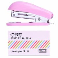得力办公用品订书机加厚大号迷你小号中号多功能订厚书装订机手动 0253迷你版粉+订书钉1盒
