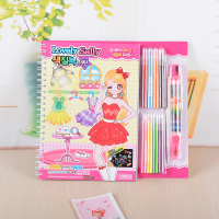 刮画本填色涂鸦本可爱小学生涂色书公主画画本儿童填色本绘画