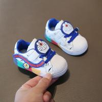 小宝宝学步鞋儿童软底0一2岁秋季男童1女孩3小童休闲板鞋婴儿鞋子 叮当猫 (低帮) 21码(内长14.0cm)