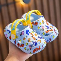 宝宝洞洞鞋儿童男童女童1岁小孩防滑软底室内2岁婴幼儿小童拖鞋夏 蓝色耳朵 125/内长12.5平时18-19码