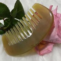 牛角梳子大齿正宗梳子随身携带便携卷发梳子女梳头发梳子防静电 10厘米宽齿精品半月牛角梳