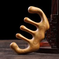 按摩梳绿檀木梳通头部经络梳子头疗按摩女士面部头皮防大宽齿脱发 多功能经络梳子[加厚2cm]