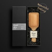 气垫气囊头部经络按摩梳防静电美发顺发便携梳大板梳木梳子化妆梳 榉木柄按摩梳