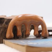 檀木梳子经络梳子按摩头部正宗木梳脱发养身头疗保健梳子家用宽齿 五齿球头