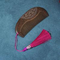 母亲节礼物绿檀木梳子礼盒女正宗防静电学生结婚梳子一对套装陪嫁 圆月梳+流苏(无包装)