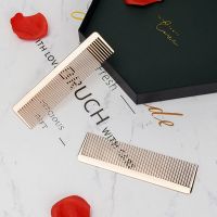 北欧风金属小梳子女士专用长发随身密齿梳便携美发梳家用刘海梳子
