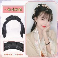 古装发箍式懒人一体软发包古风汉服明制宋制手残党发夹款假发造型 一体式麻花发包