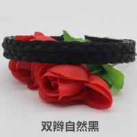 新品假发女辫子发卡麻花辫子发箍宽防滑带齿韩版时尚压发圈辫子头 双辫款自然黑