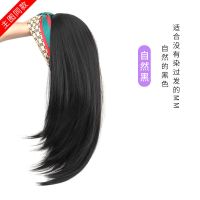 假发女长发自然韩式气质长直发半头套懒人发箍假发仿真发全头套 自然黑 古琦发箍半头套(锁骨发)