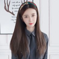 假发女长发自然韩式气质长直发半头套懒人发箍假发仿真发全头套 发箍[长直发-]冷棕色