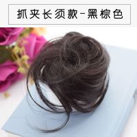 长须迷你抓夹小发包假发盘发抓夹丸子头抓夹半丸子头发饰个性发圈 抓夹长须款-黑棕色