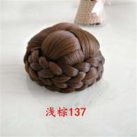 古装假发包丸子头拉丁舞发包 COS新娘造型假发发包古装发髻 浅棕色小号137