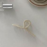 珍珠水钻头发抓夹大号夏季盘发鲨鱼夹子高级感发饰2021年新款发卡 交叉字珍珠