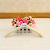 服装店儿童防滑海绵衣架裤夹架小孩童装店衣服撑子衣挂衣服架批发 A款儿童米色衣架 10个