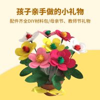 幼儿园手工制作材料包diy儿童海绵eva插花束教师节免裁剪盆栽益智 五叶花