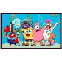 2021新款十字绣海绵宝宝儿童卧室卡通可爱手工简单自己刺绣 棉线60x40 厘米[满绣]3股绣