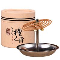 天然盘香 檀香 沉香 驱蚊香 蚊香 家用香薰 [送青瓷香炉/铁盘] 檀香[48单盘]送铁盘