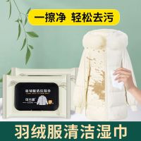 羽绒服干洗剂去油污衣服去油渍免洗泡沫清洁剂家用洗衣服喷雾神器 羽绒服清洁湿巾[12片]