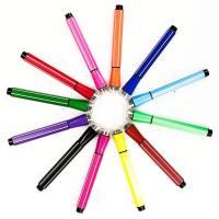 可水洗水彩笔套装儿童彩色笔幼儿园印章12-24-36色彩笔小学生画笔 印章款12色水彩笔