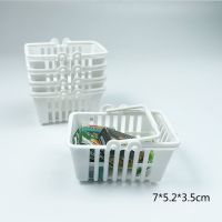 娃娃屋迷你推车购物车购物篮模型蛋糕装饰摆件化妆品桌面收纳 白色购物篮一个