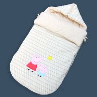 刚出生宝宝包被婴儿抱被新生儿秋冬季加绒加厚保暖外出分腿式抱毯 小猪佩琪春秋款(不分腿) 中码(适合2-9个月左右)