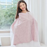 四季款孕妇产后哺乳巾遮羞布带纱披肩罩衣棉外出遮挡防走光喂奶衣 粉色佩奇 带纱