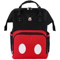 迪士尼妈咪妈妈母婴外出背包2021新款时尚手提双肩大容量轻便超轻 米奇红-送挂钩